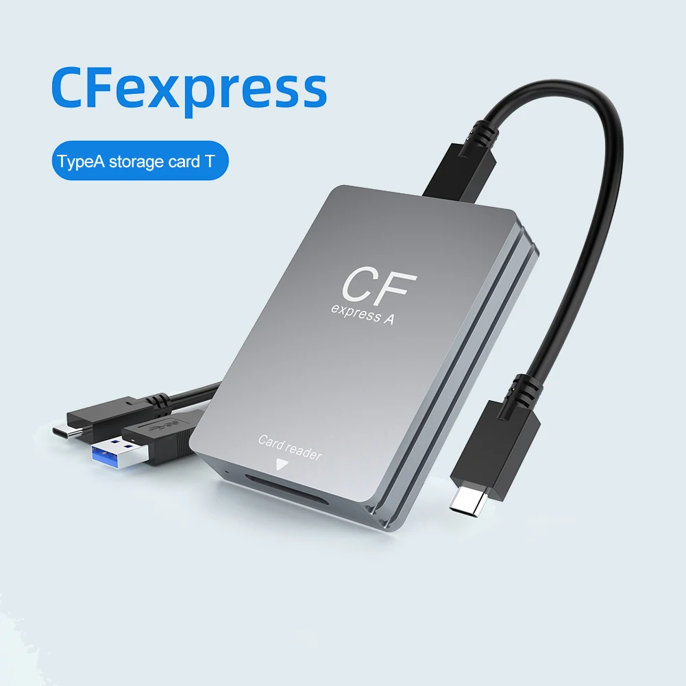 

CFexpress Type A Card Reader Адаптер USB 3.2 10 Гбит/с с USB C к USB C/USB A Кабель Поддержка Android/Windows/Mac OS