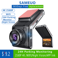U2000 4K Car DVR With 2 Cams Dash Cam Front And Rear Dashcam 2160P Video Recorder Car Camera Rear View 24H Parking Monitoring