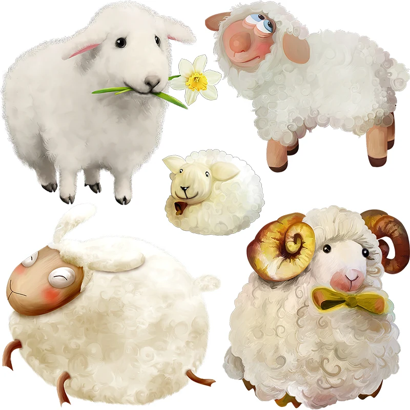 Three Ratels CP7 Funny Little Sheep Children's Bedroom Wall Sticker Toilet Decal