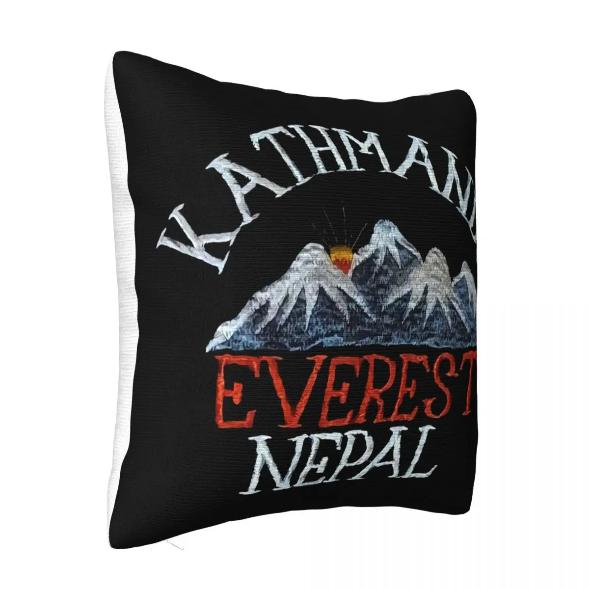 Vintage 90S Kathmandu Mount Everest Made In Nepal M Black Embroidered Casual Teenage Rock Party Goth Pillow Case