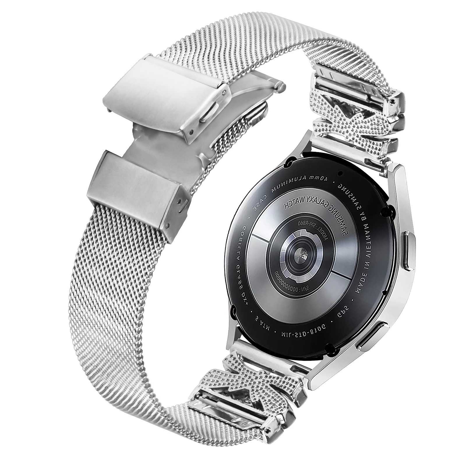 Samsung Galaxy Watch6 / Watch6 クラシック 20MM ステンレススチール時計ストラップ交換用 - シルバー