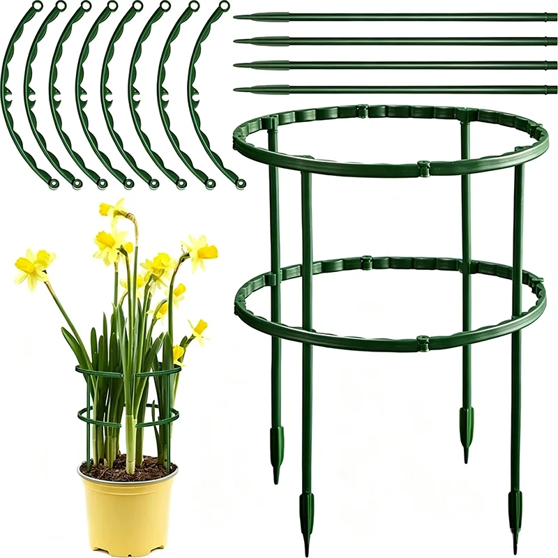 Plant Support Pile Stand Semicircle Fixed Rod Climbing Vine Bracket Flower Holder for Garden Balcony Potted Plants Trellis