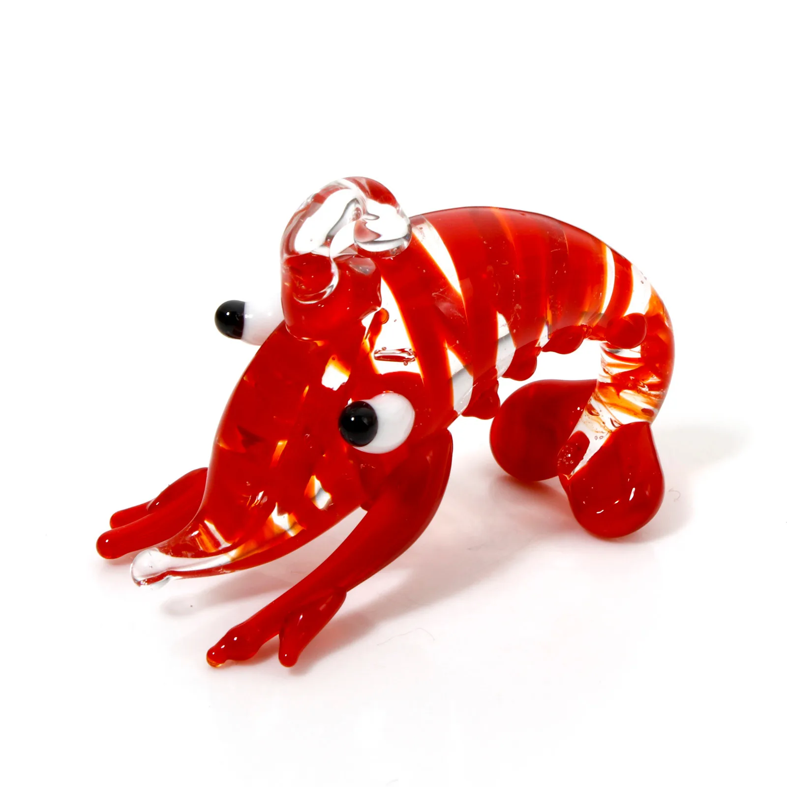 1PCs Red Lobster Lampwork Glass Pendant Charms DIY Making Necklace Jewelry Tiny Statue Ornaments Aquarium Decor Accessories