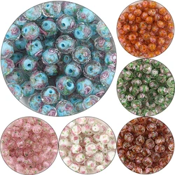 10Pcs Faceted Flower Pattern Beads Diameter 8mm Charm Loose Spacer Bead Hole 1.5mm Diy Bracelets Necklace Jewelry Supplies