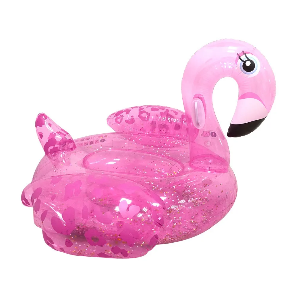 PVC Aufblasbarer Flamingo Schwimmring Strand-Schwimmhilfe Spaßige Schwimmparty-Dekoration Glänzender Pailletten-Rosa Flamingo Pool-Schwimmring