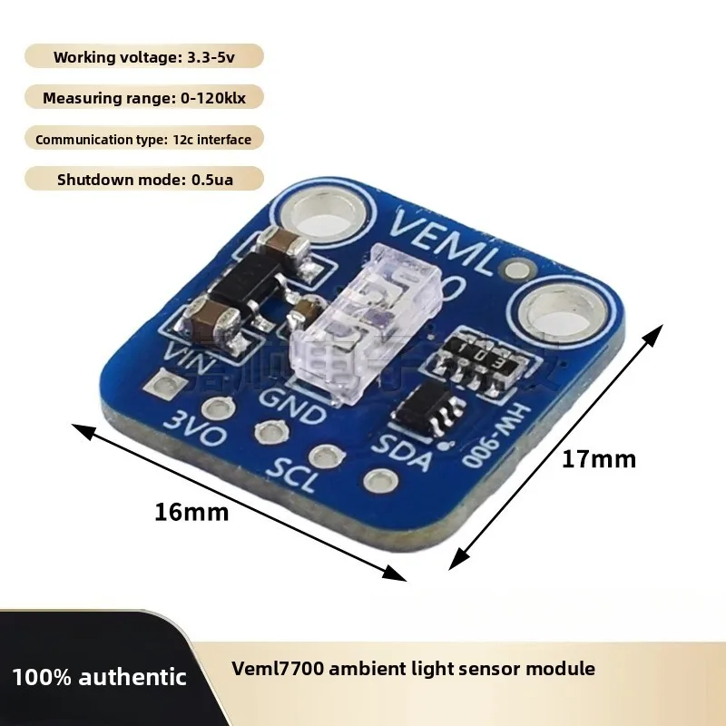 VEML7700 Ambient Light Sensor I2C Interface Smart Home Light Intensity Detection Screen Dimming