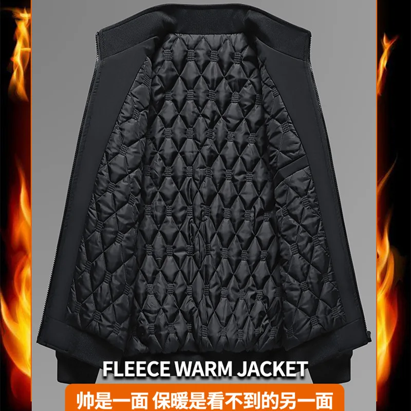 رجل الشتاء سميكة الدافئة سترة قطن ل منتصف العمر أبي الوقوف طوق فضفاض الأعمال معاطف ropa de invierno الفقرة hombre JK-227