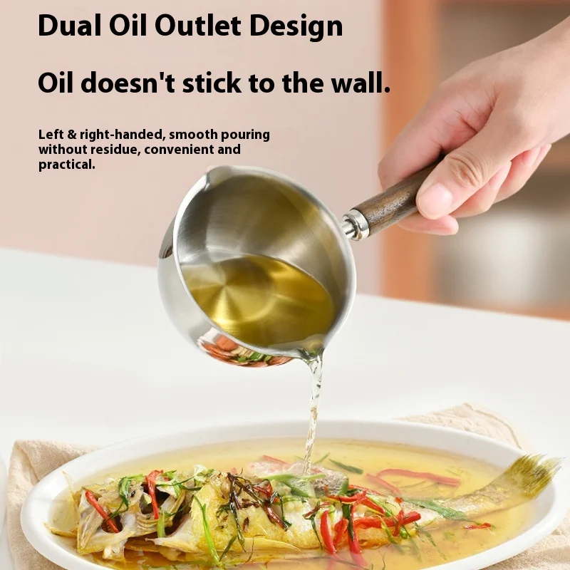 

Stainless Steel Mini Oil Heating Pot Deepened Milk Heating Small Saucepan Specialized for Pouring Oil And Heating Milk