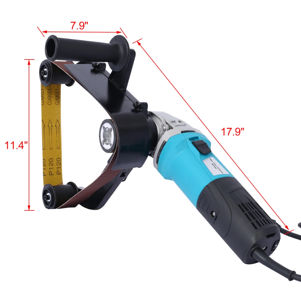 Ponceuse à bande de tube en acier inoxydable, ponceuse à tuyau, meuleuse à bande, ponçage et polissage à l'oxyde d'alumine, 110V, 1300W