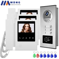 Wired RFID Video Residencial Intercom System Video Entry Phone Security Protection Door Phone Call Painel Intercomunicadores para Apartamento