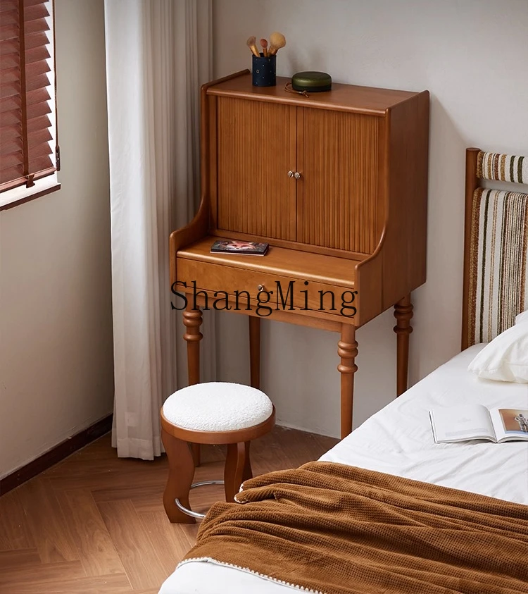 CL Sense Simple Wind Dresser Solid Wood Makeup  Bedroom Roller Blinds Makeup Table with Mirror