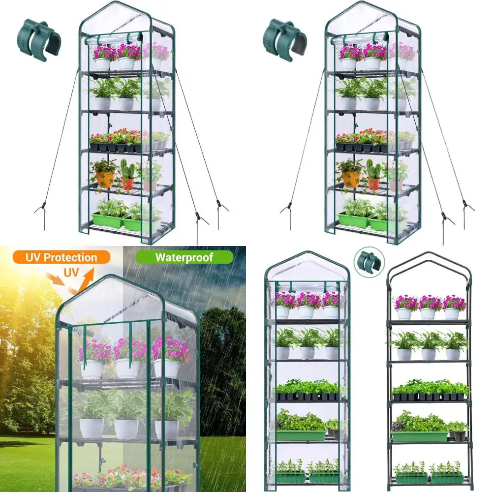 

Компактная 5-ярусная мини-теплица для дома и улицы, для патио, балкона или заднего двора, с прочным ПВХ-покрытием