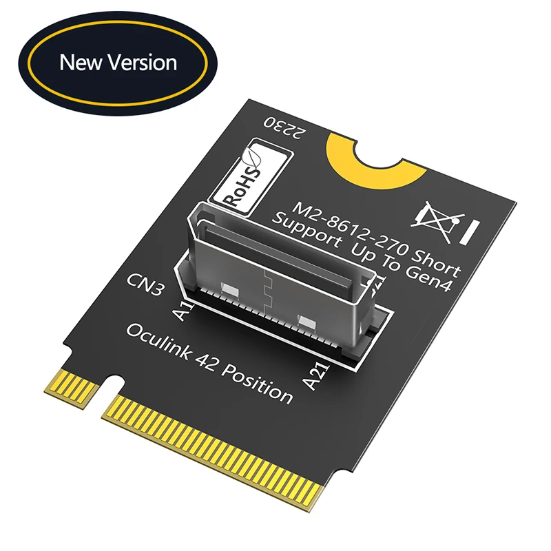 22x30mm M.2 NVME Key M to SFF-8612 Riser Card NVMe PCIE 4.0 X4 to OcuLink SFF-8612 4i Host Adapter Convert Card for U.2 SSD eGPU