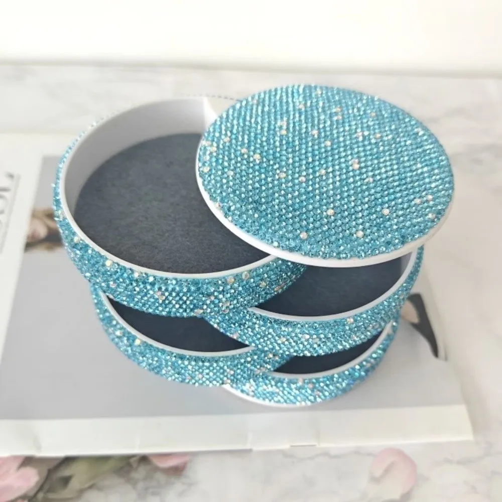 4 Layers Rotating Jewelry Storage Box Earring Holder Rhinestone Necklace Desk Organizer Dust-proof with Lid