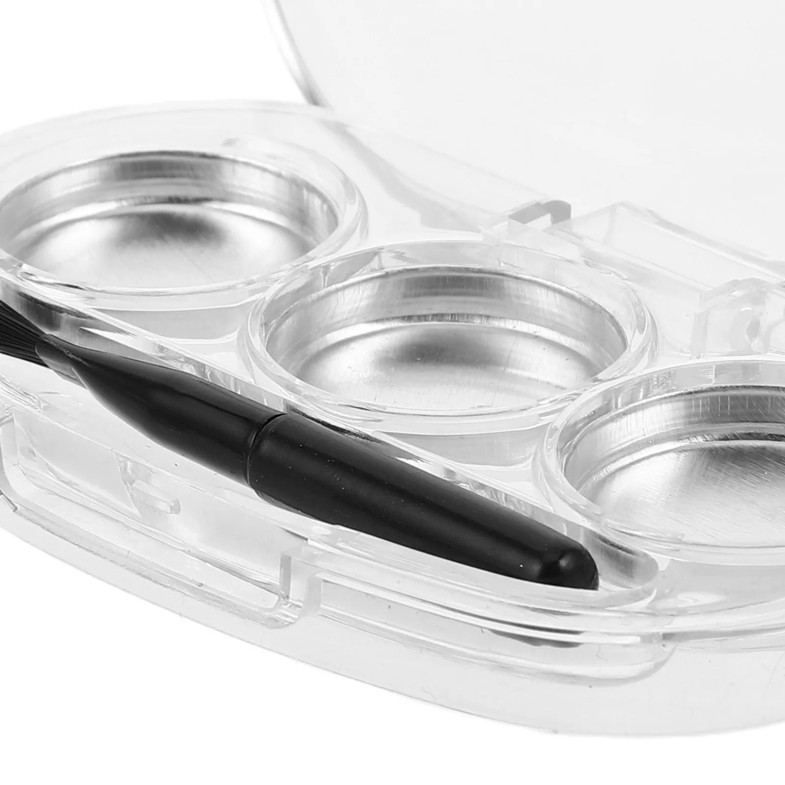 3Pcs Clear Makeup Case Organizer Small Eyeshadow Palette Storage Box Portable Travel Makeup Organizer Brush Included Empty Eye