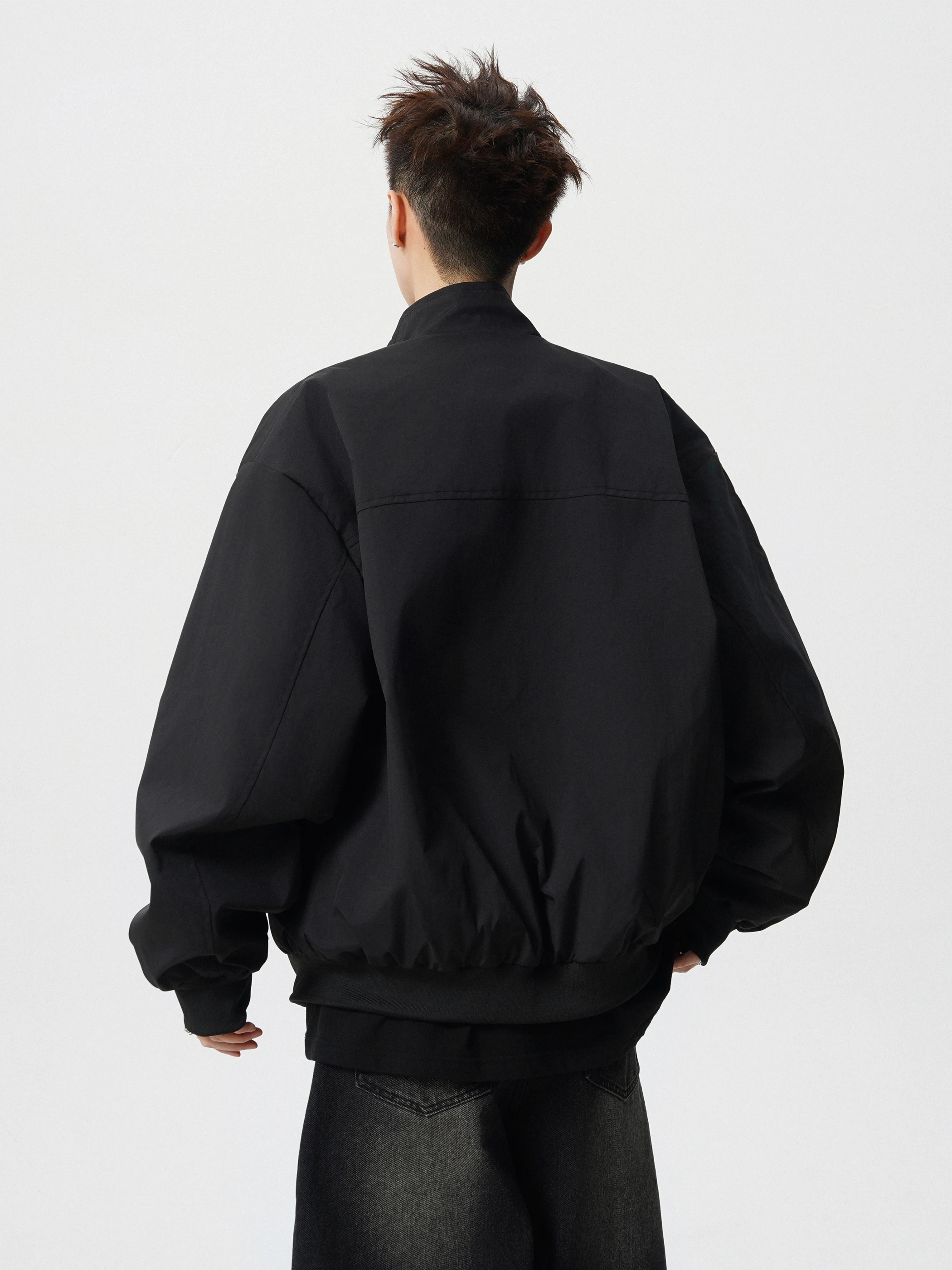 

American Sle Tee-Proof Stand Collar Flight Jaet Men's ort Loose Casual Workwear Outerwear Autumn Faion Brand Cleanfit