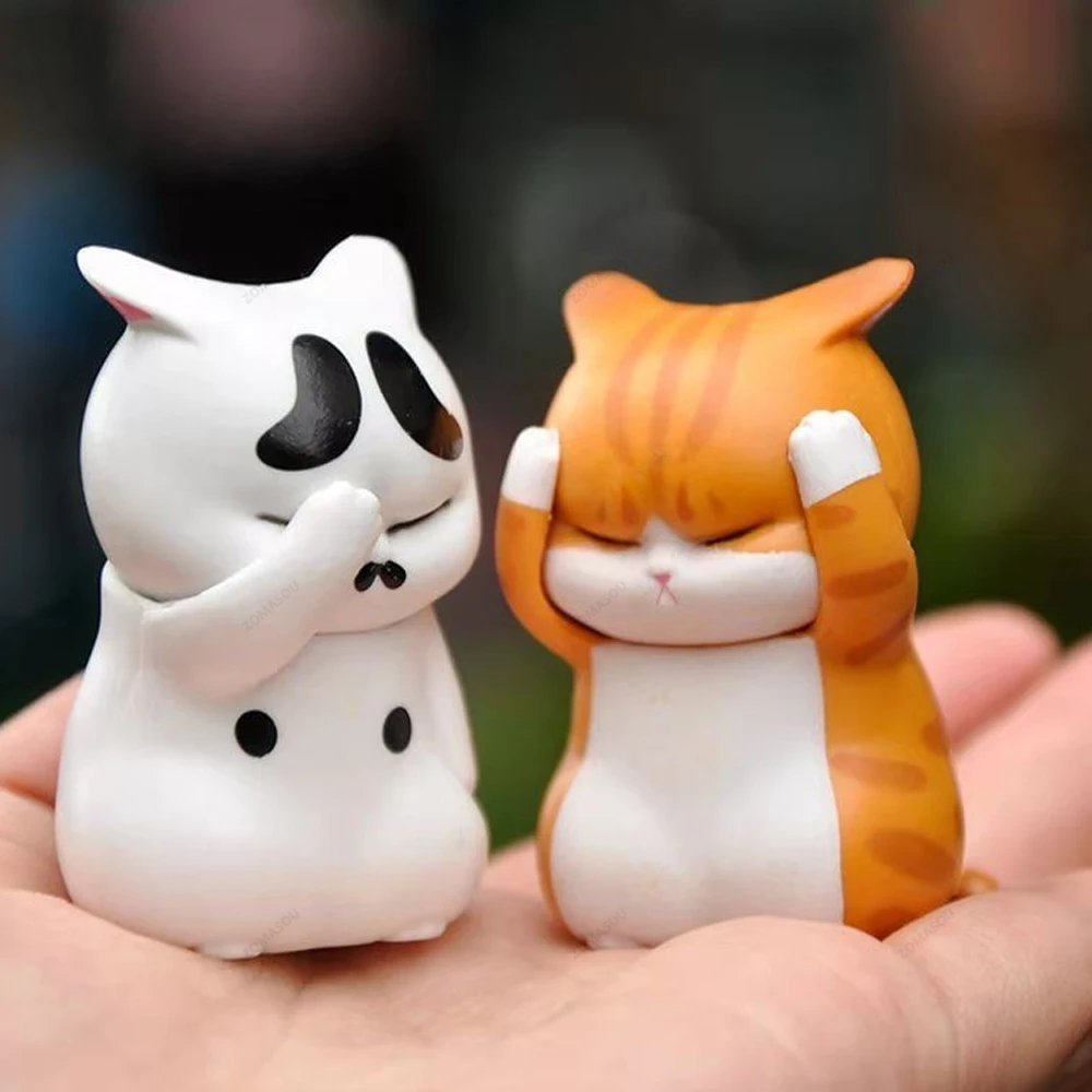 1/9 Kawaii Katze Puppe Ornamente Figuren Statue Mini Modell Desktop Spielzeug Geschenke für Zimmer Büro Kinder Auto Hause Dekoration Zubehör – Detail 4