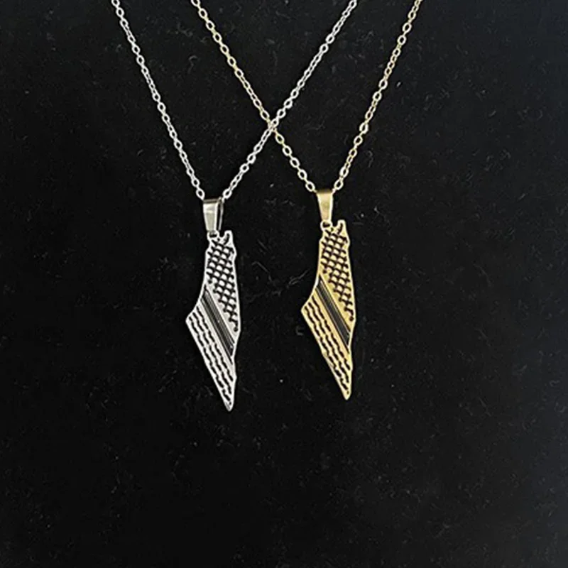 الفولاذ المقاوم للصدأ الكوفية وشاح نمط سلسلة بدلاية القلائد هندسية خريطة سلسلة مجوهرات هدية إكسسوارات جذابة