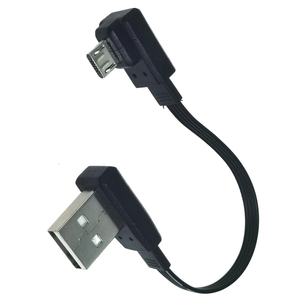 0.1M-1M 90 degree elbow micro USB data online, offline, left and right elbows V8 Android micro USB charging cable