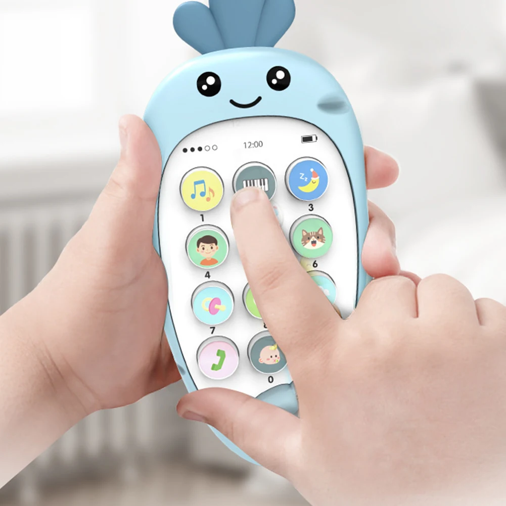 Divertido Juguete Multifuncional para Bebés, Teléfono de Silicona Masticable con Música, Accesorios de Aprendizaje para la Educación Temprana, Regalo