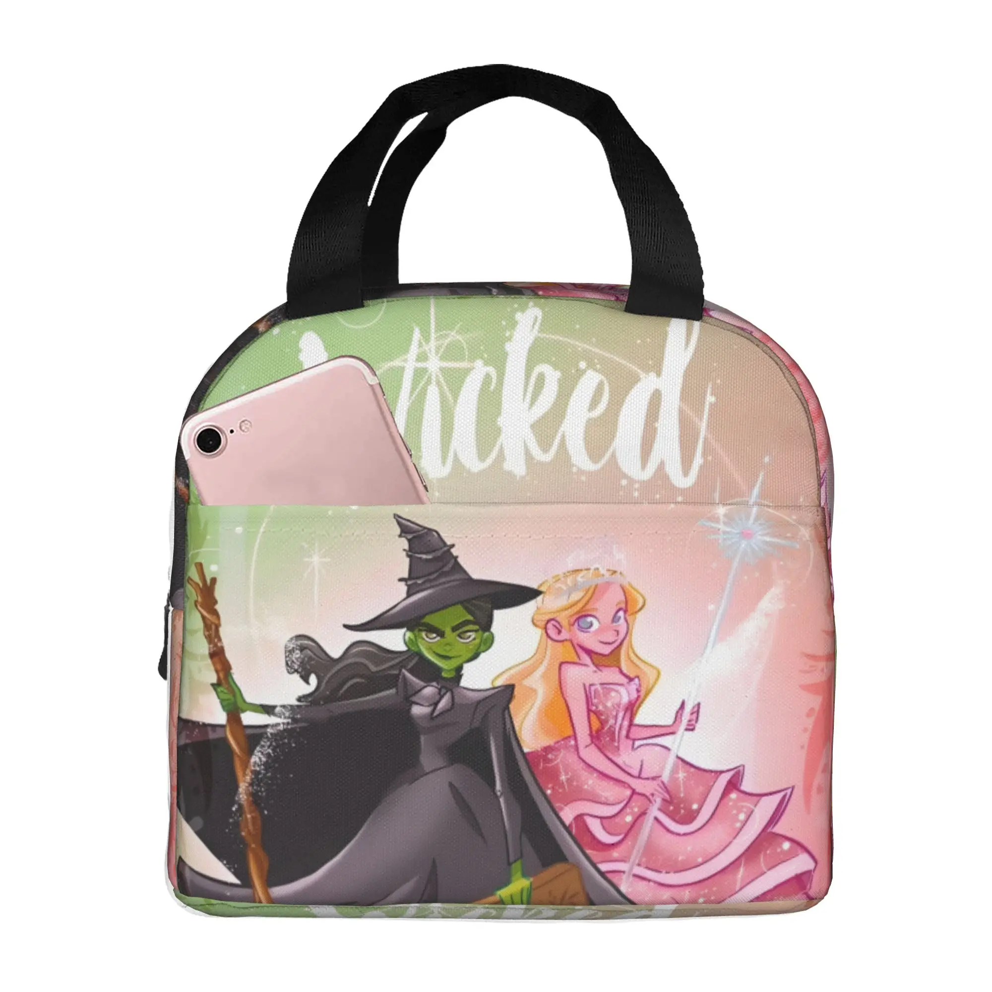 W-Wickeds Portable Lunch Box for Women Waterproof Glinda Elegant Good Witch Cooler Thermal Food Insulated Lunch Bag School