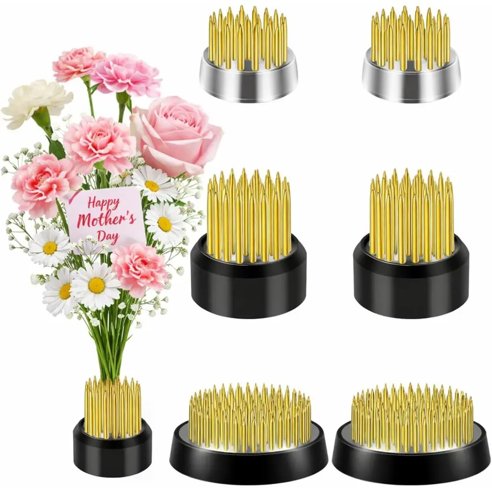 

Набор из 6 миниатюрных латунных подставок для цветов (фрогов) для небольших ваз, для японской икебаны, для декора рабочего стола своими руками, 0.91-1.3