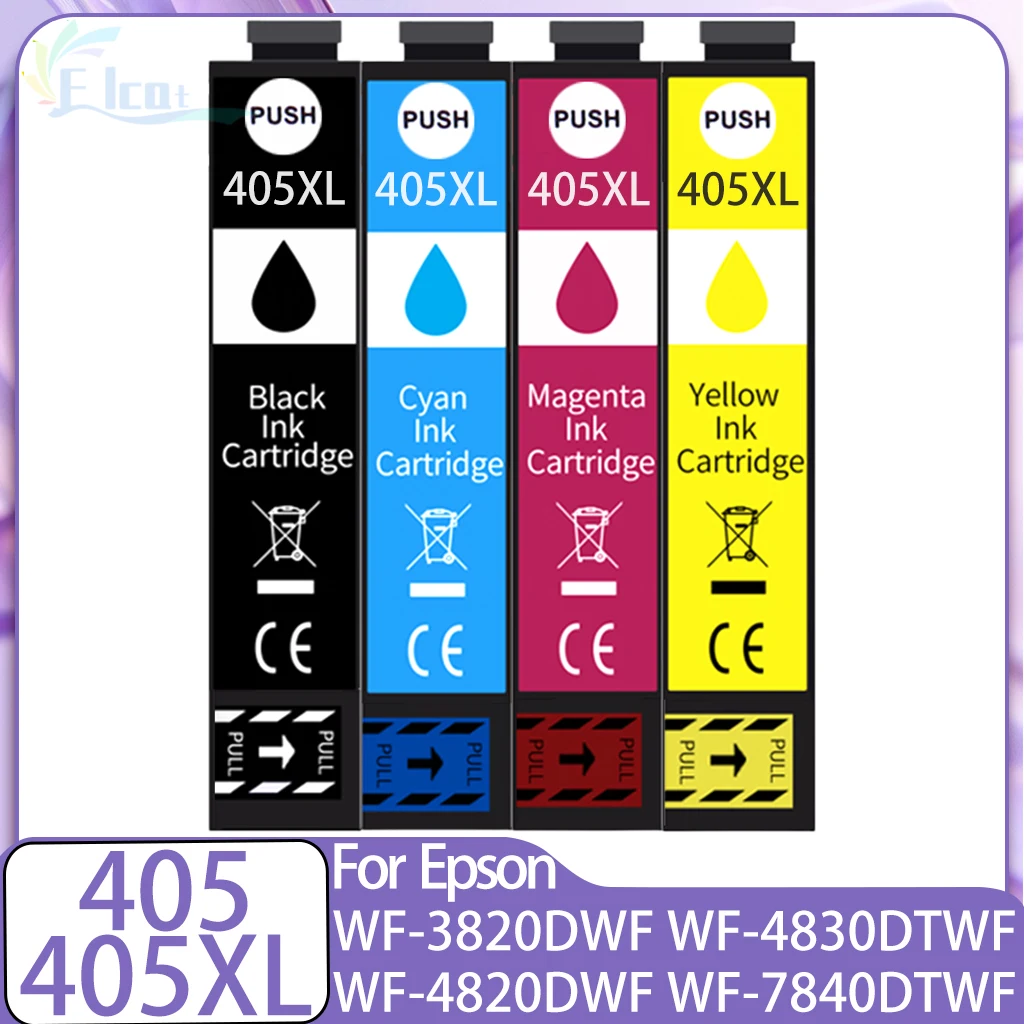 

405 405XL Ink Cartridge For Epson 405XL Compatible For Epson WF-3820DWF WF-3825DWF WF-4820DWF WF-7810DTWF WF-7830DTWF Printer