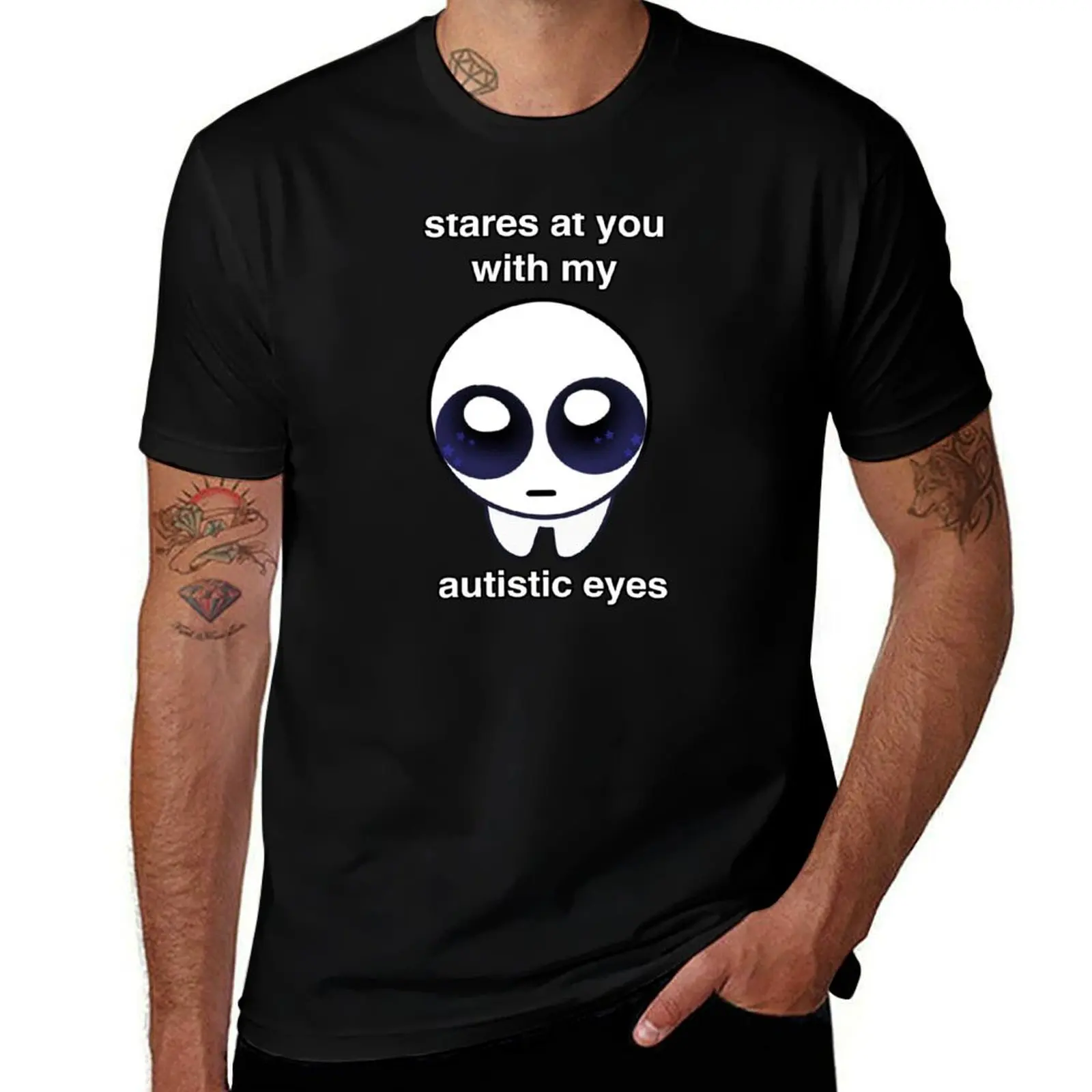 Stares at You With my Autistic Eyes Autism Creature / TBH Creature T-Shirt Quick Dry Light Sports T-Shirt