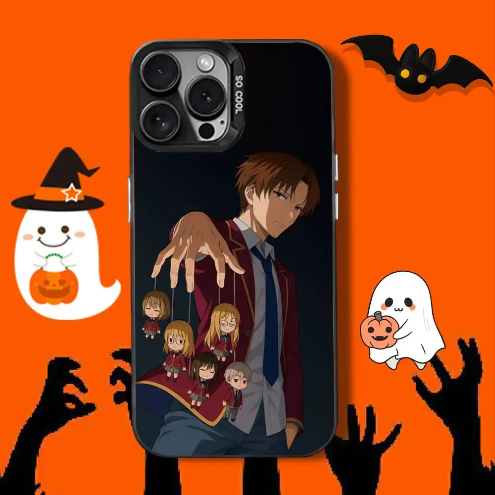 Classroom Of T-The Elite-es Funda de teléfono para iPhone 16,12,13,17,15,1,11,Mini,Pro,SE,XS,MAX,Funda de silicona negra mate