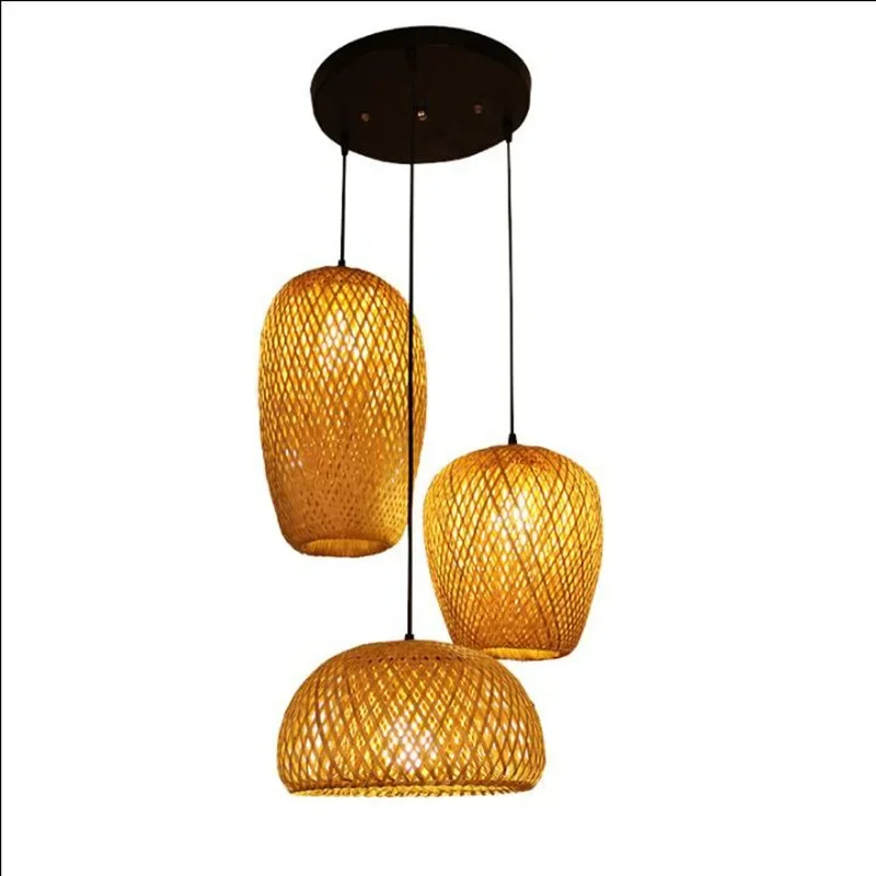 Bamboe Chinese stijl hanglamp Hoge kwaliteit hanger Hand maken lichten Woonkamer Restaurant Eetkamer Hangende verlichtingsset