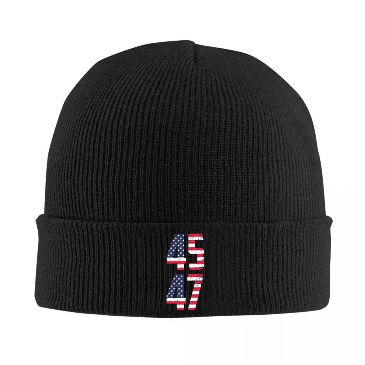 President Trump 2024 American Flag 45 47 Warm Knitted Cap Hip Hop Bonnet Hat Autumn Winter Outdoor Beanies Hats for Men Women