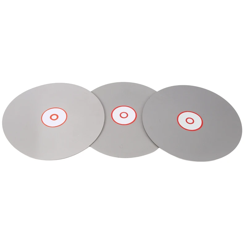 3 PCS Diamond Polishing Disc 8 Inch Silver Diamond Polishing Disc 600/1000/3000 Grit Wheel Lapping Grinding Disc Tool