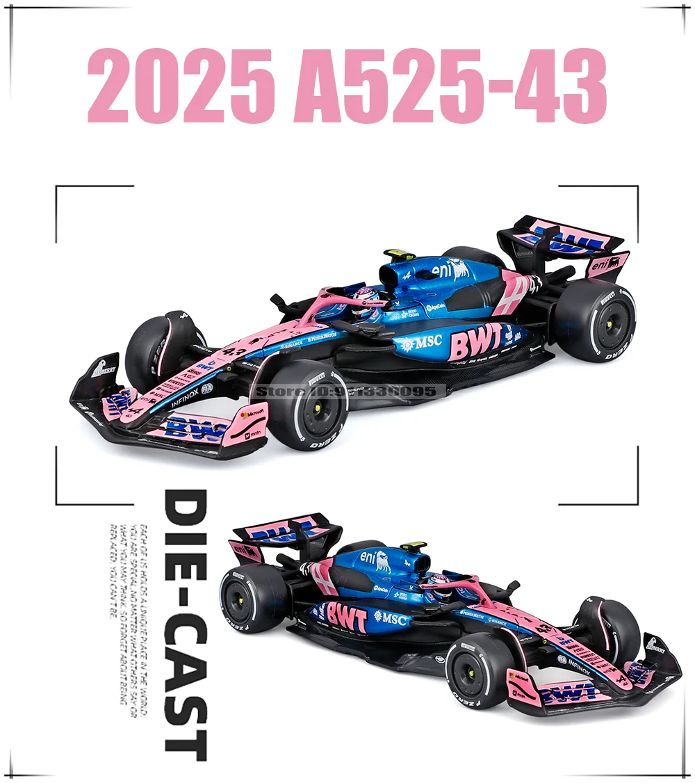 Bburago 1:43 2025 F1 BWT Alpine Formel-1-Team # 10 Pierre Gasly # 43 Franco Colapinto Legierungsauto Druckguss-Modell Spielzeug Sammlerstück – Detail 10