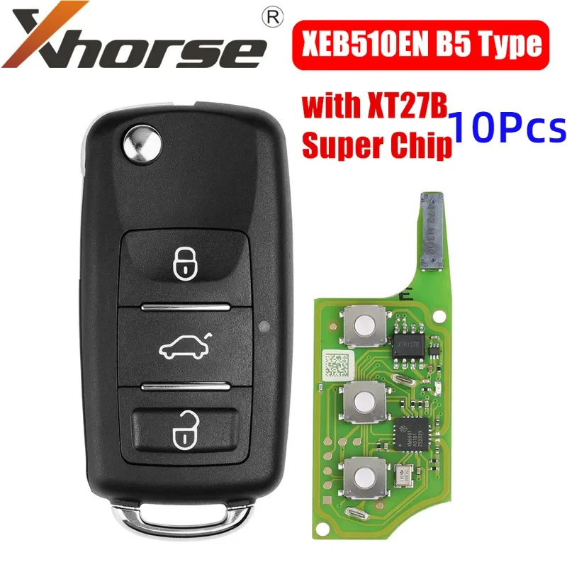 Xhorse XEB510EN Voor Volkswagen B5 Type Super Afstandsbediening met XT27B Super Chip 5 stks/partij