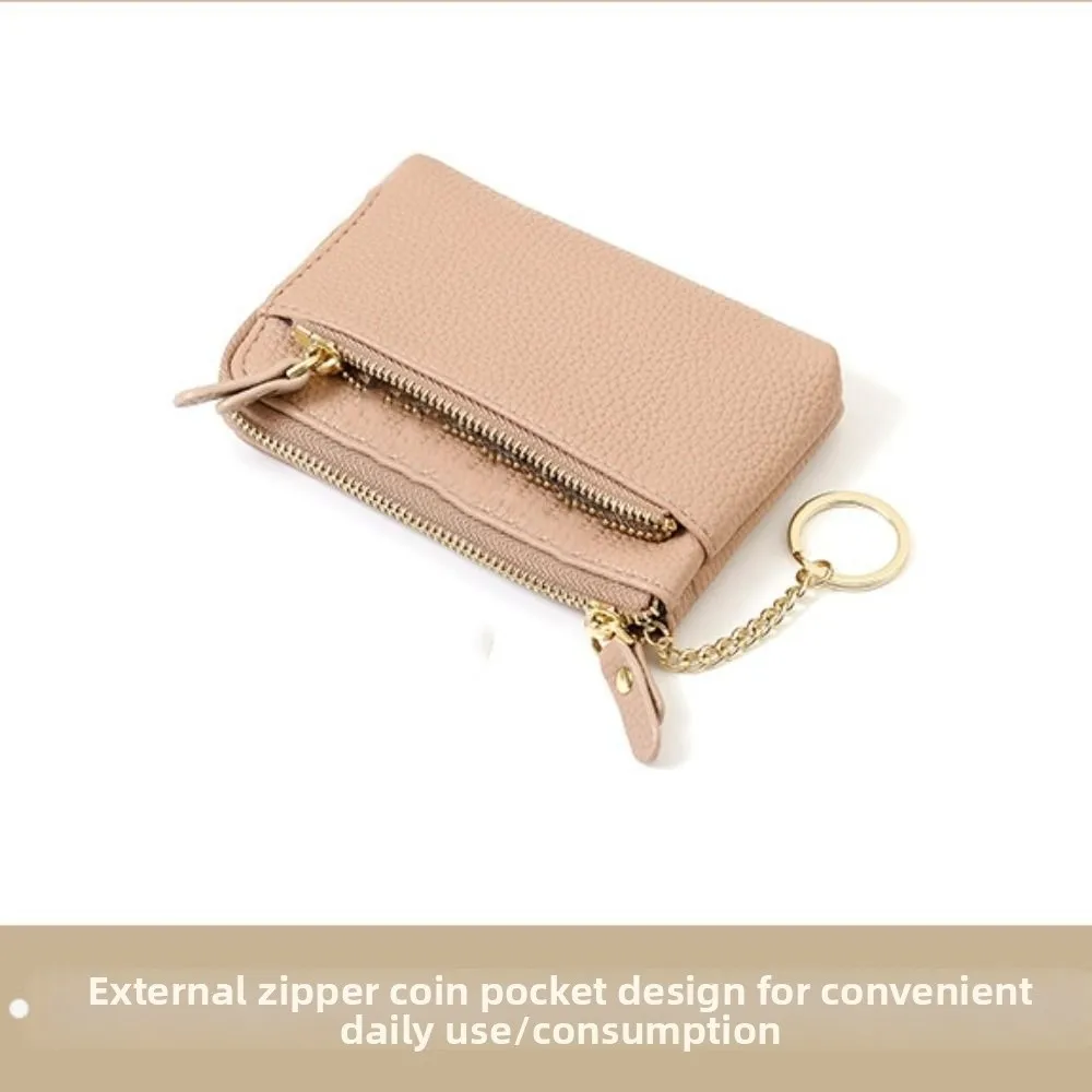 أزياء جلدية محفظة نسائية للعملات المعدنية فتحات بطاقة متعددة بلون بطاقة حالة متعددة الوظائف سستة إغلاق عملة جيب سماعة التخزين