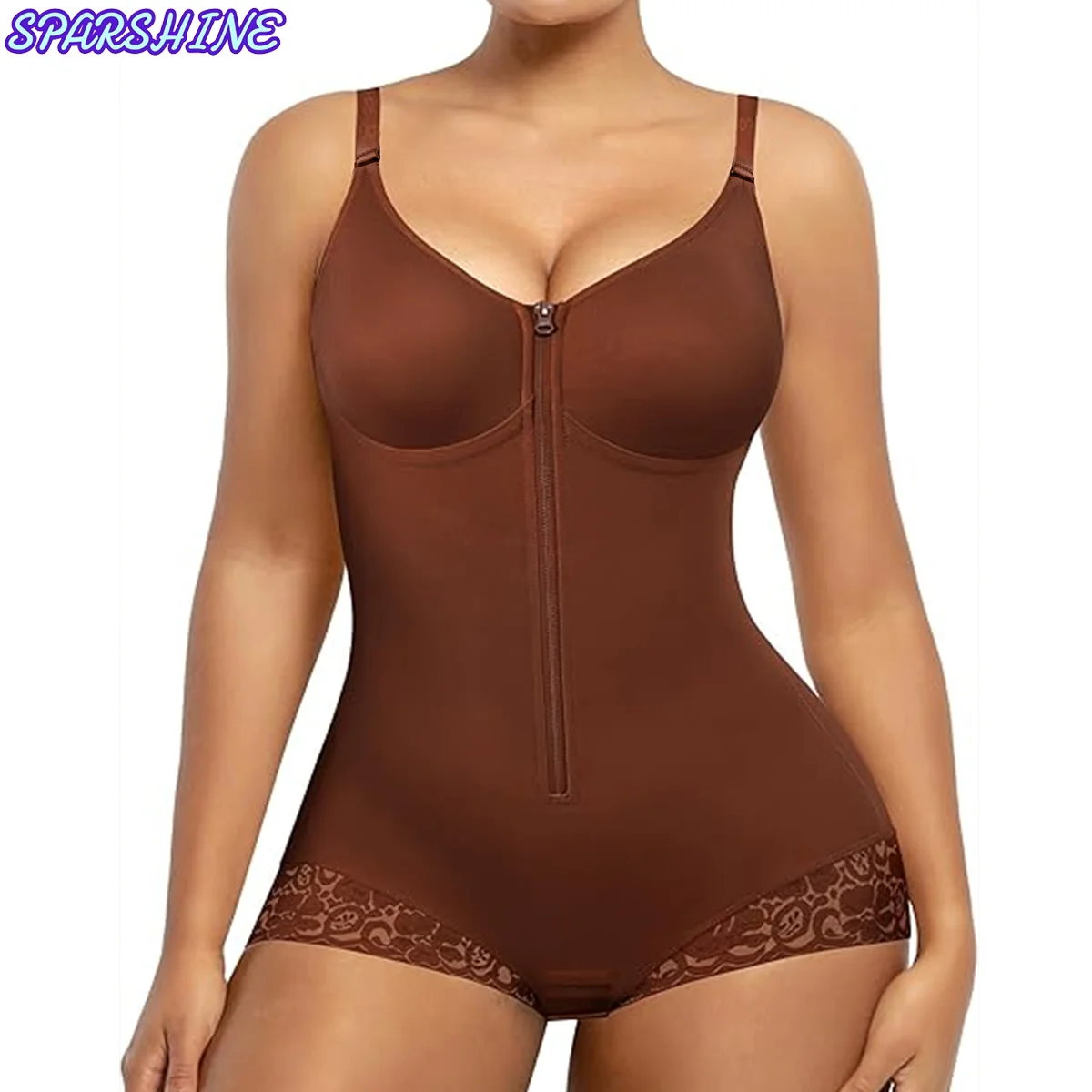 Women's Slimming Underwear Body Shaper Zipper Belly Cinching Triangle One-Piece Shapewear Stylish Elastic Compression Shapewear