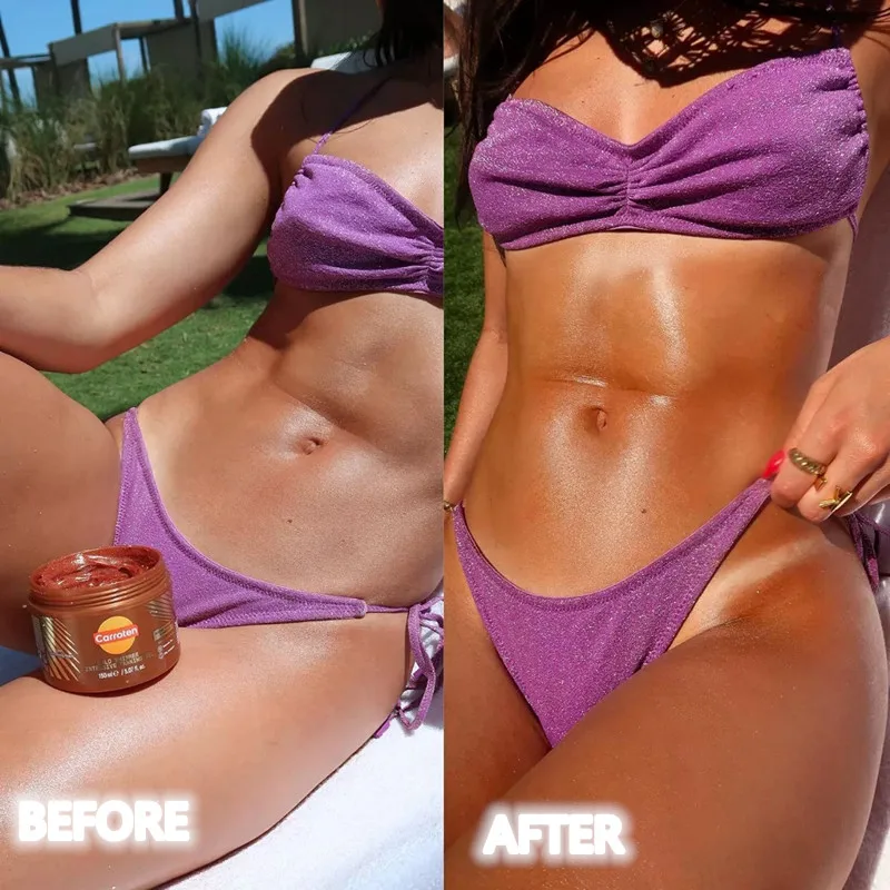 Carroten Supreme Tan Intensive Tanning Gel – Gold Shimmer, Fast Bronze & Silky Hydration for Natural Glow Instant Tan Body Lotio