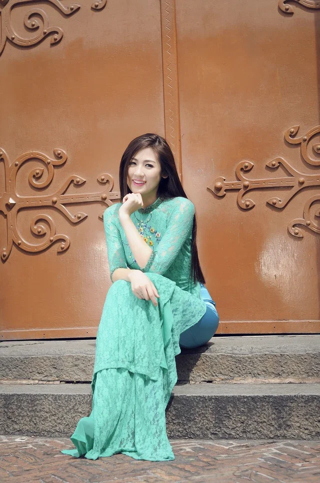 Tailored Lace Women Traditional Aodai vietnam clothing cheongsam ietnamese traditionally dress