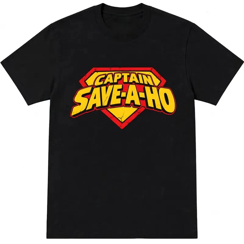 Men Captain Save a Hoe Costume T Shirts Funny Halloween Cotton Clothing Creative Short Sleeve Crewneck Tees Graphic T-Shirt