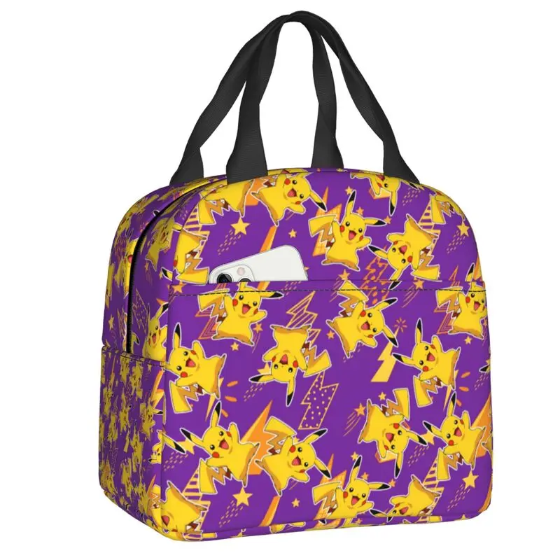 

Термосумка для обедов с индивидуальным дизайном Покемонов (Пикачу), милый мультяшный принт, кавайный термоконтейнер для бенто, для пляжа, кемпинга, путешествий