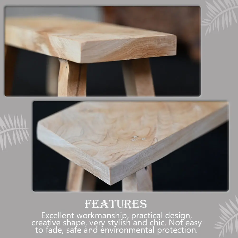 

Stool-Shaped Wooden Display Stand Premium Wood Craft Stool Decor Desktop Ornament Holder for Crafts Artworks Home Office Bar