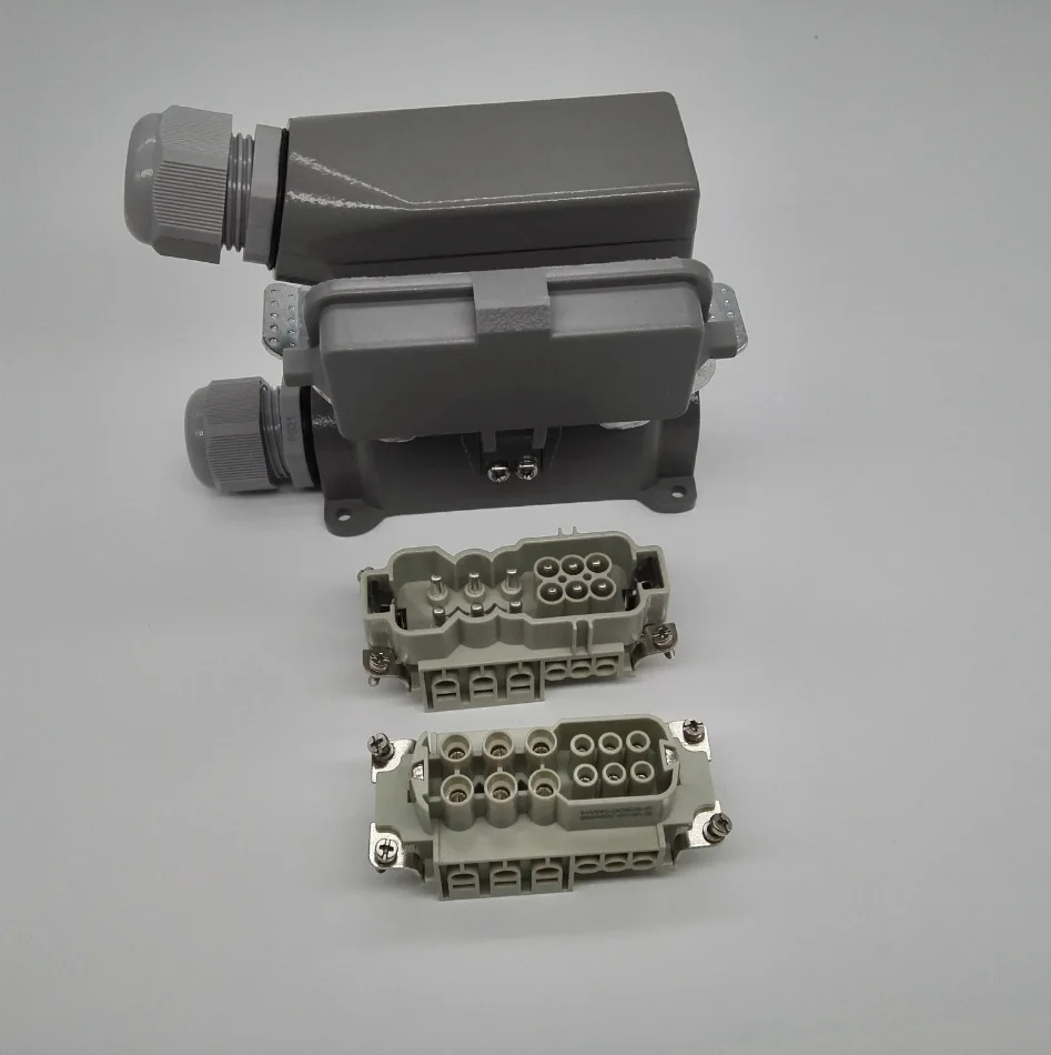 Heavy duty connector rectangular aviation plug 12 core power signal integrated rectangular plug HDC-HWK-006/6