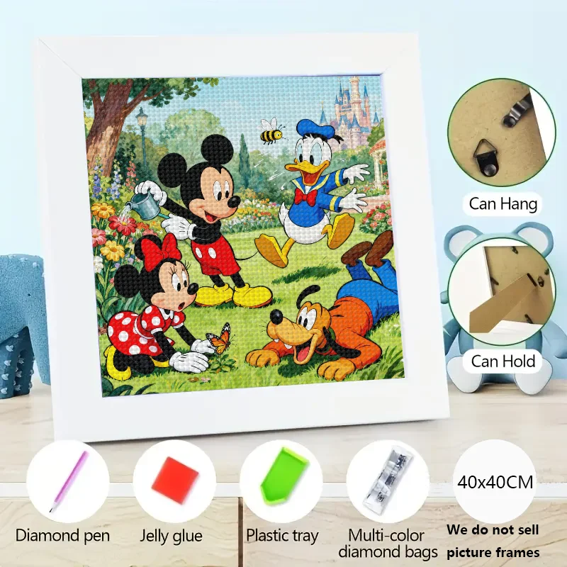 

1 шт. Disney Микки Минни Дональд Плутон 5D DIY комплект алмазной живописи, полная дрель персонаж мультфильма садовая сцена горный хрусталь вышивка