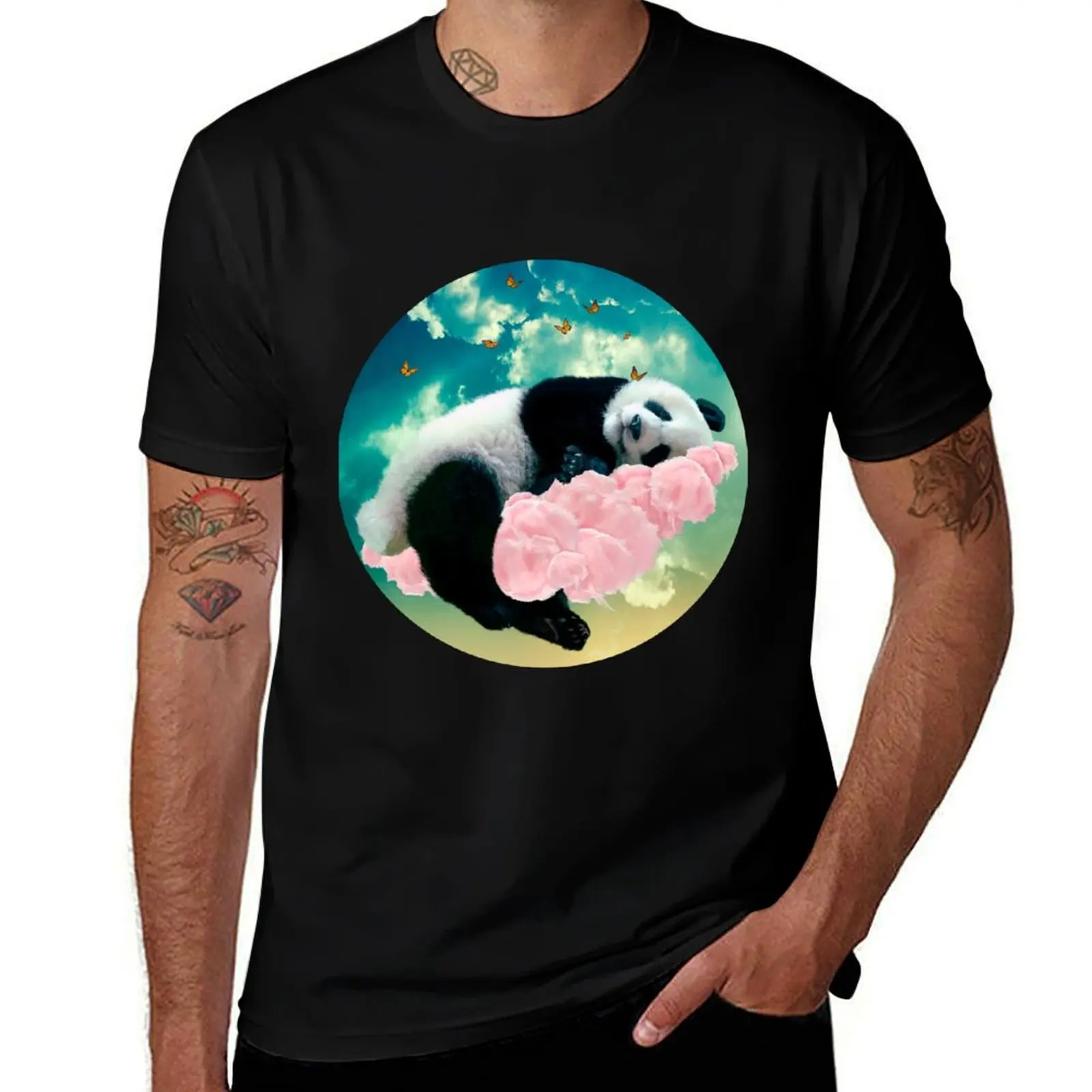 

Футболка Panda Dream, хлопковая футболка, мужская незаменимая футболка, футболка