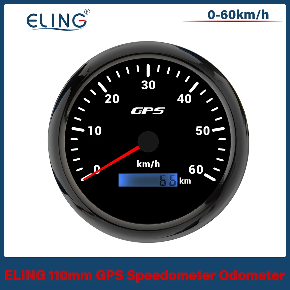 

ELING Universal 110mm GPS Speedometer 0-60km/h 0-120KM/H 0-200km/h with GPS Antenna and 7 Colors Backlight for Truck Boat Car
