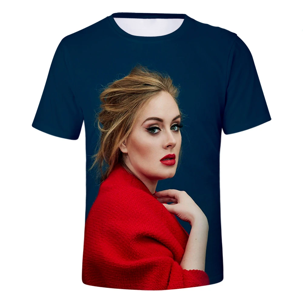 Summer Adele Adkins 3D Print T-Shirts Streetwear Men Women Fashion Oversized Short Sleeve T Shirt O-Neck Male Tees Tops Clothing