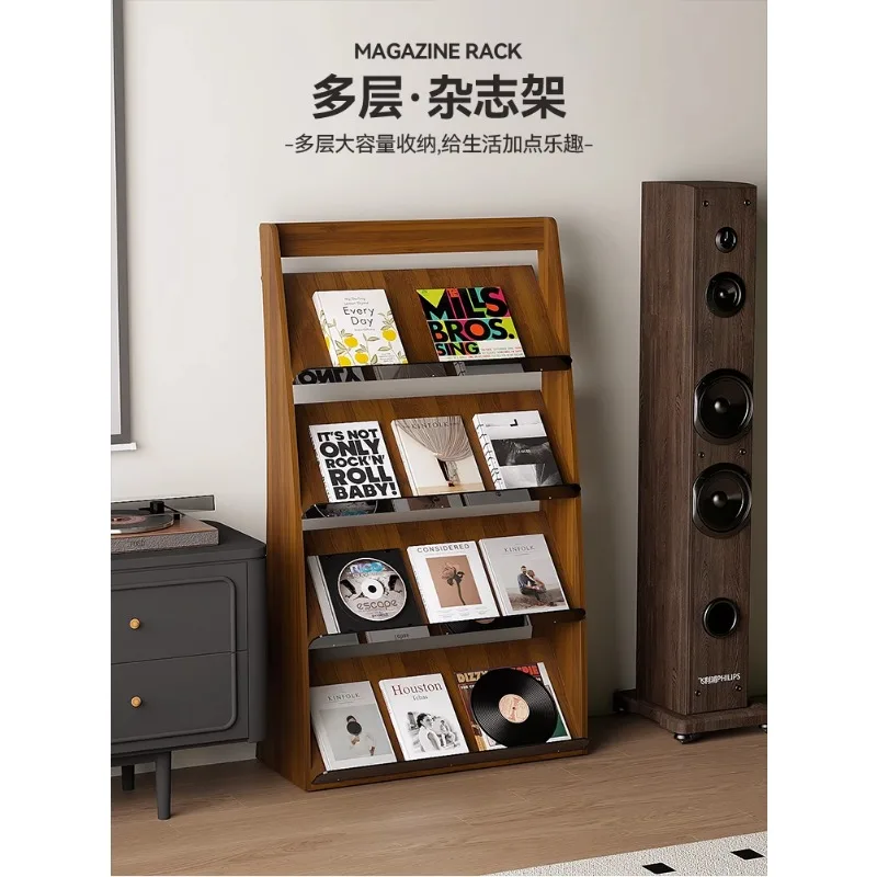 

Display shelf, bookshelf against the wall, floor-to-ceiling, newspaper shelf, picture books, newspaper shelf, book and picture a