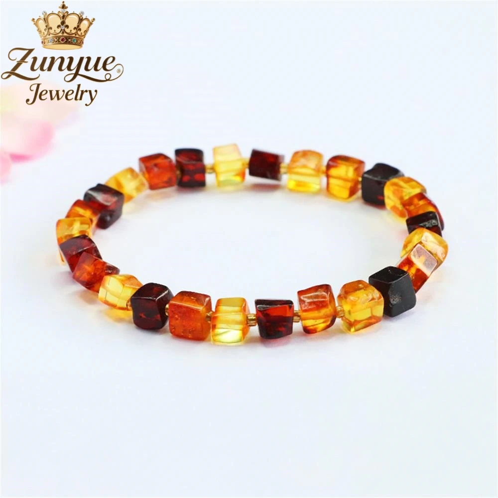

Natural Blood Amber Golden Amber Square Irregular Bracelet Luxury Quality Fashion Fine Jewelry Exquisite Elegant Popular Charms
