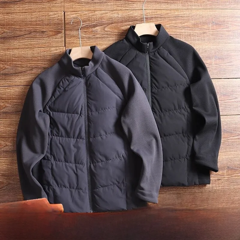 

Busin Sle Lightweight down Jaet Men's Patchwork Sve Warmth Loing Faionable Outdoor Casual Windproof Regular Fit