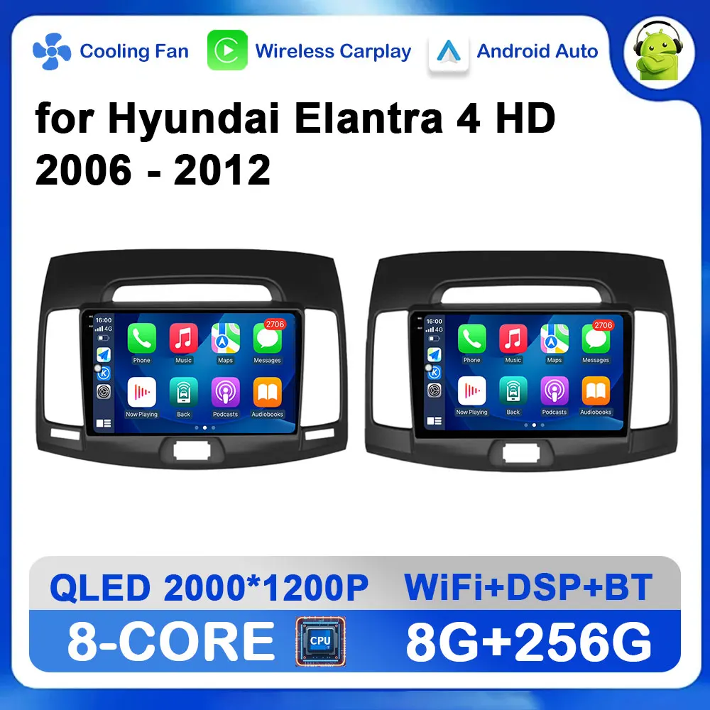 

9 inch Android OS for Hyundai Elantra 4 HD 2006 - 2012 Car Radio Video Player GPS Navigation Stereo DSP WiFi+4G Auto Accessories